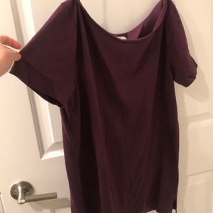 VS pink oversized off the shoulder tee